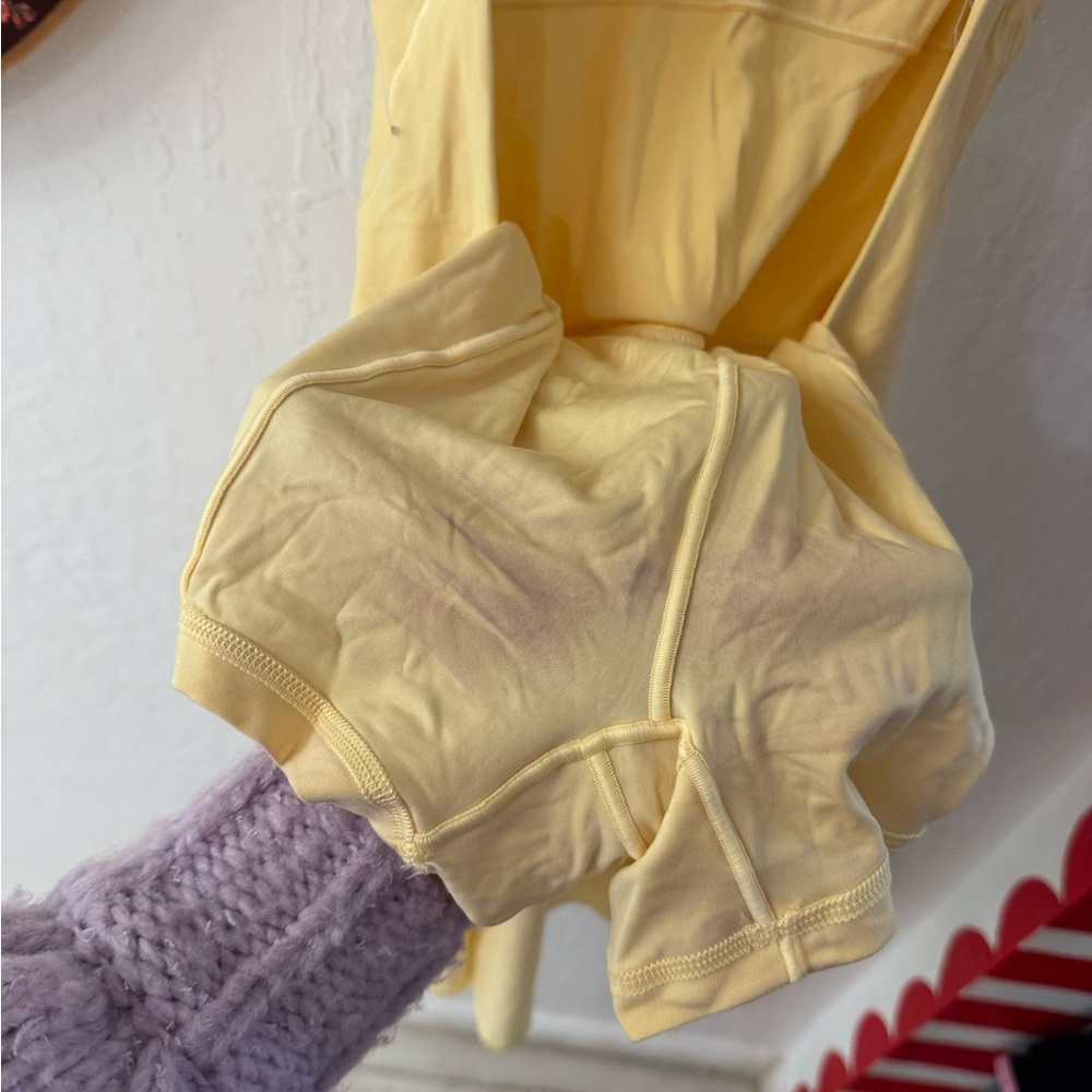 Aerie OFFLINE Real Me Apron Mini Dress Yellow NWT FLAW - Picture 7 of 7